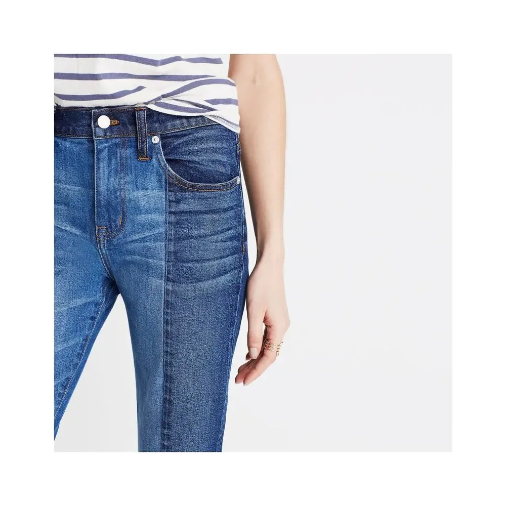Madewell Cruiser Straight Crop Jeans Two-Tone Denim Size 25 NWOT - Picture 10 of 11